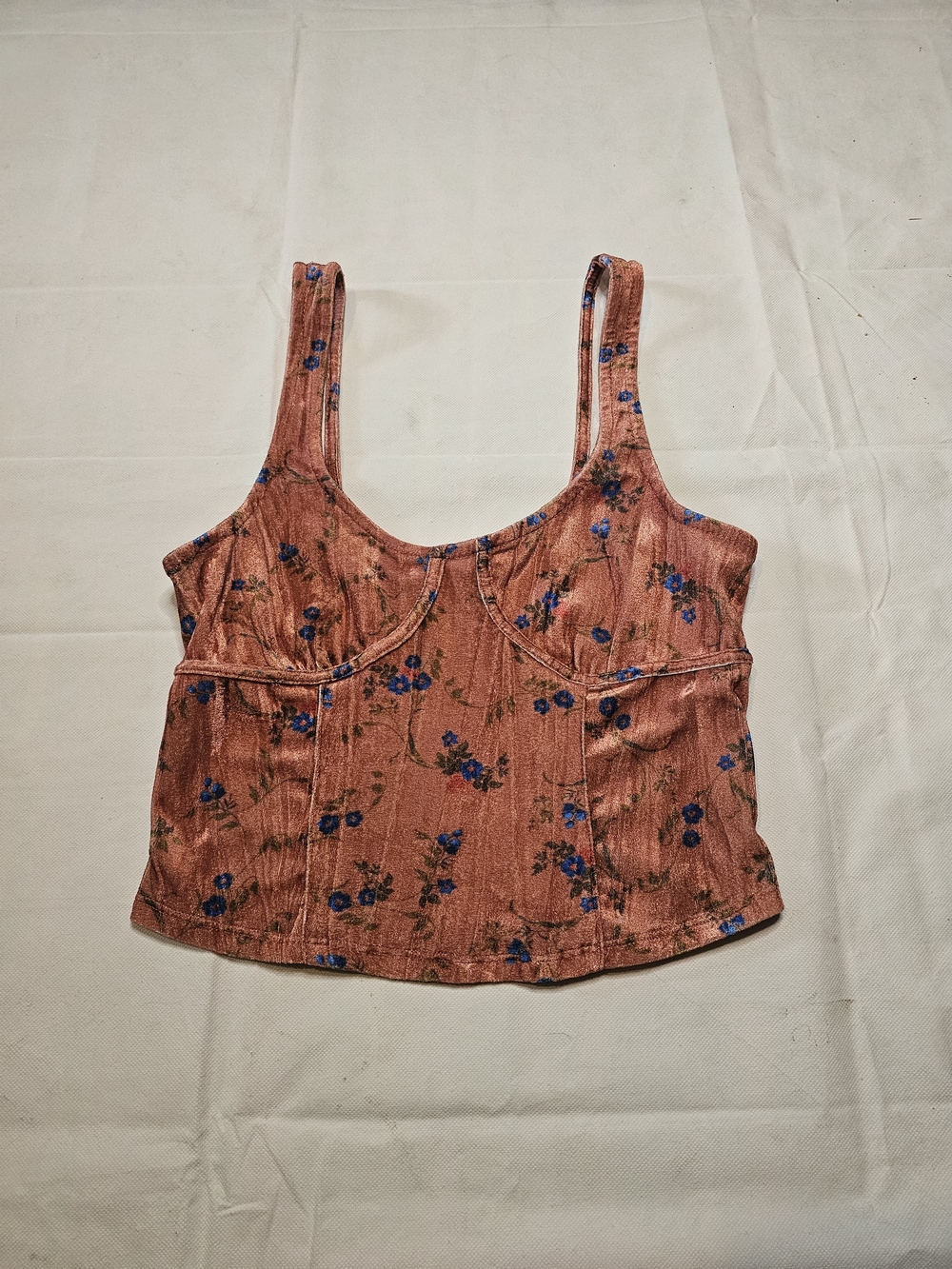 Floral Rust Scoop-Neck Cami